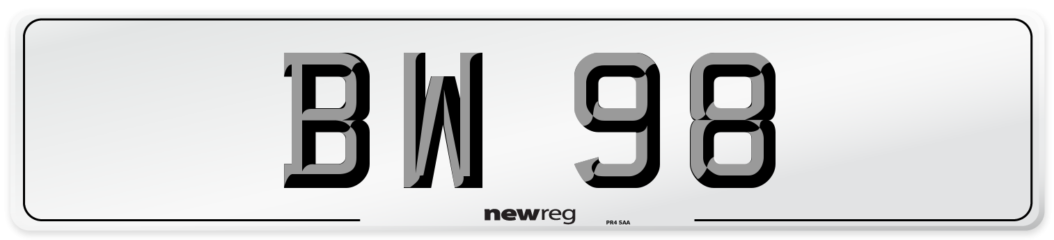 BW 98 Number Plate from New Reg
